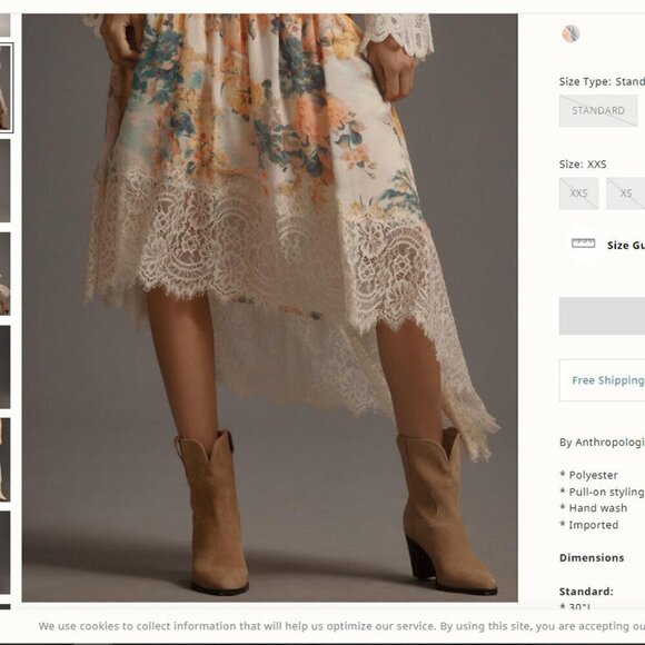 NWOT Anthropologie Asymmetrical Lace A-Line Skirt Small - Chic & Unique Closet E - Picture 5 of 13